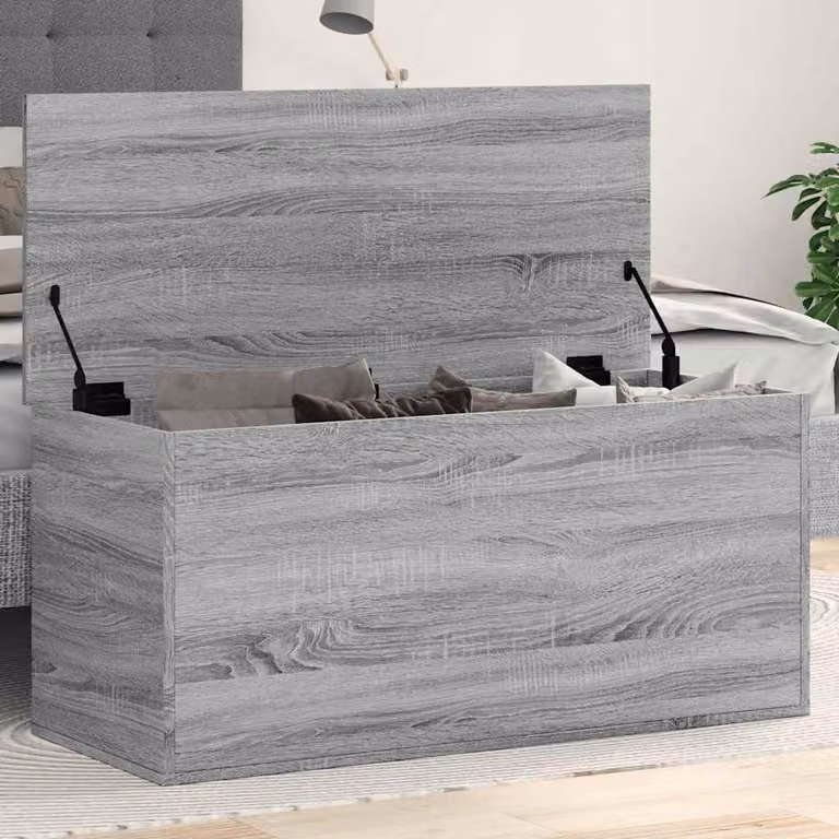 Contenitore vidaXL in legno multistrato Grigio Sonoma L 100 cm, P 42 cm, H 46 cm