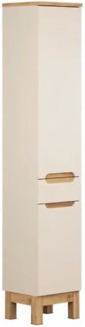 Colonna da bagno ERMANO - 2 porte e 1 cassetto - colori cachemire e rovere