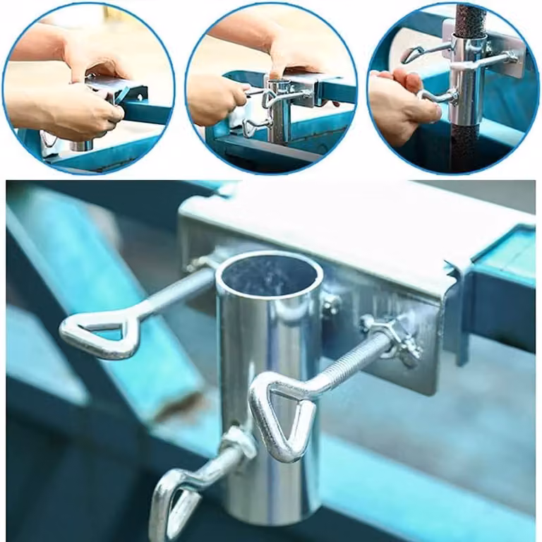 Supporto per ombrellone da balcone Ø 25-38 mm con supporto per ombrellone salvaspazio - Adatto per balconi larghi fino a 5 cm
