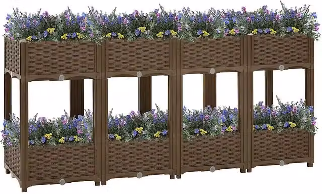 Fioriera Rialzata-Vaso da Esterno-Fioriera Elevata 160x40x71 cm in Polipropilene 931912