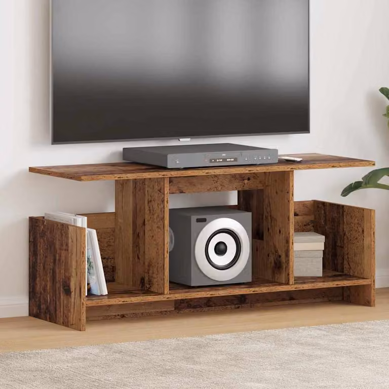 Supporto TV moderno vidaXL in legno vecchio e MDF marrone L 102 cm x P 35 cm x H 45 cm