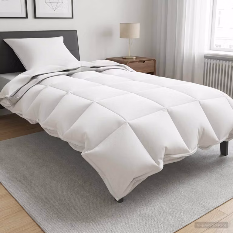 Piumone Completo Annuale vidaXL in Fibra di Bambù Bianco L: 140 cm x P: 200 cm