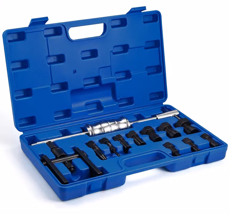 Set di estrattori interni, 12 pezzi, da 8 a 32 mm, con martello a slittamento, per uso in officina