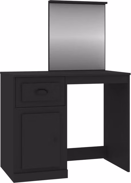 Toeletta moderna con specchio nera in legno multistrato L/P/H: 90 x 50 x 132,5 cm – 1