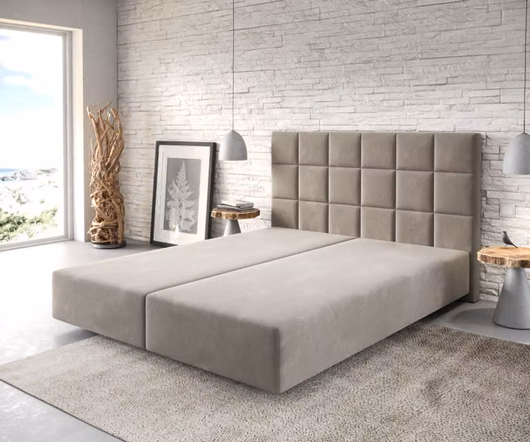 DELIFE Struttura boxspring Dream-Fine 160x200 cm microfibra Beige