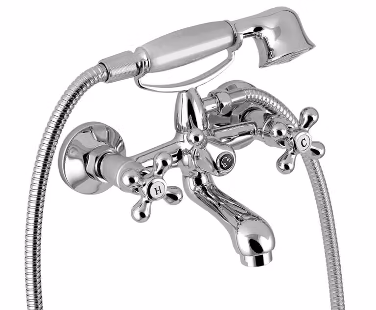 Miscelatore per vasca a parete Titania con accessori, cromato