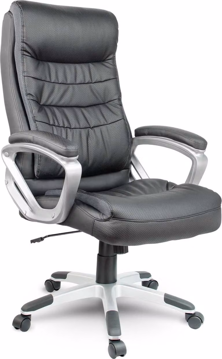Sedia da ufficio Sofotel EG-226, rivestita in pelle nera