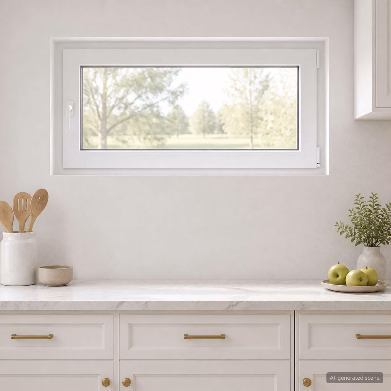 Finestra per seminterrato vidaXL con triplo vetro bianco e telaio in plastica, modello tilt and turn, L: 120,0 cm, H: 55,0 cm, P: 23,55 cm