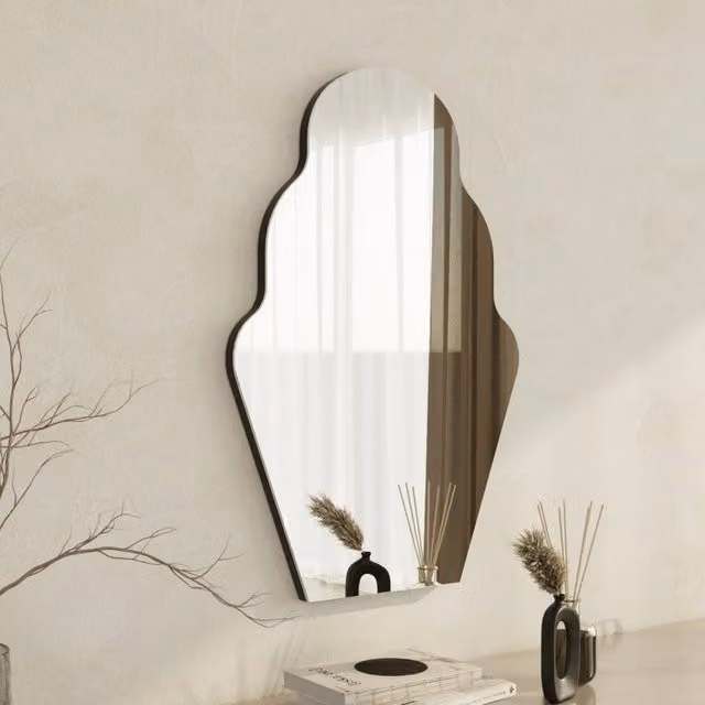 Specchio rettangolare moderno Grimaldi nero, L: 50 cm, H: 70 cm