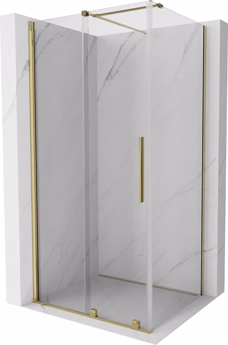 Mexen Velar cabina doccia scorrevole 120 x 80 cm, trasparente, oro - 871-120-080-01-50