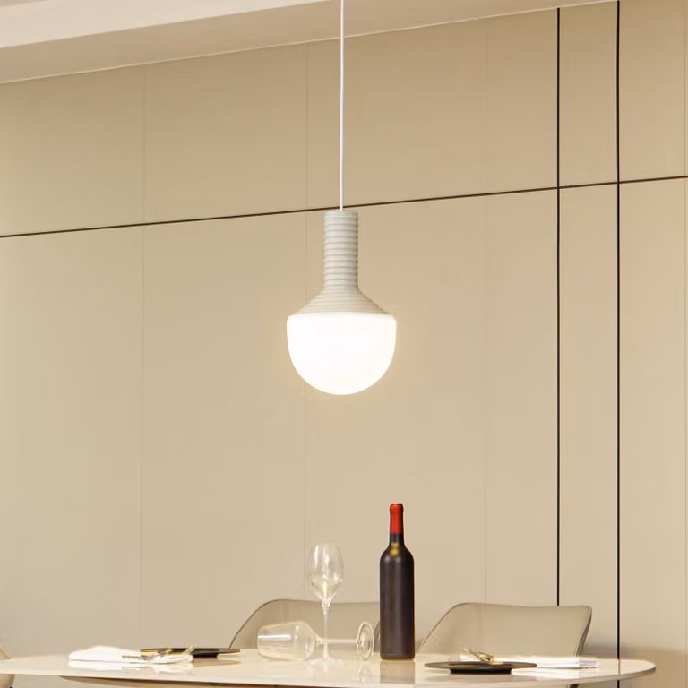 Lampada a sospensione Florine Lucande, dimmerabile, Alluminio / Grigio / Zincato, Soggiorno / Sala da pranzo, Ceramica, Design, Lampada a sospensione