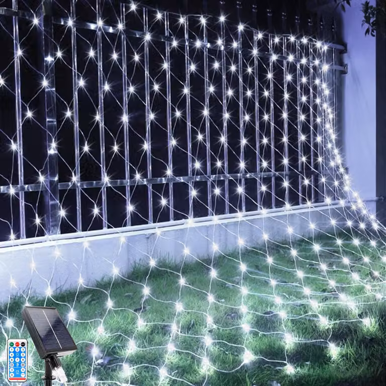 Luci solari decorative, 2x3 metri, 192 LED, 8 modalità, grado di protezione IP66, con telecomando