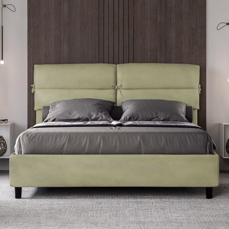 Letto matrimoniale imbottito Nandy Ityhome in microfibra con rete, L/P: 160 x 200 cm – 2