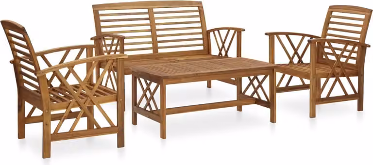 Maison Exclusive - Set Divani da Giardino 4 pz in Legno Massello di Acacia