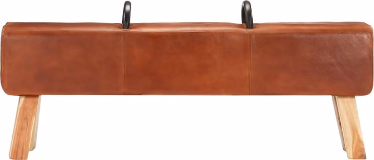 Panca Turnbock Vintage con Maniglie in Vera Pelle di Capra