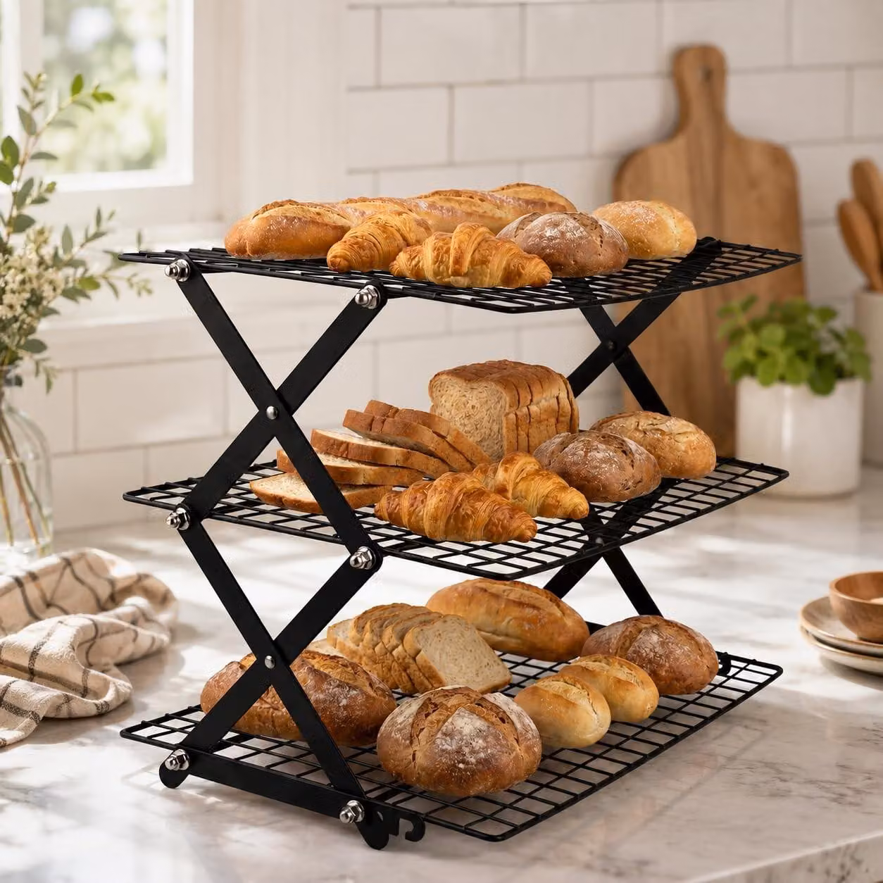 Solidchoice - Griglia pieghevole per prodotti da forno (a 3 ripiani)