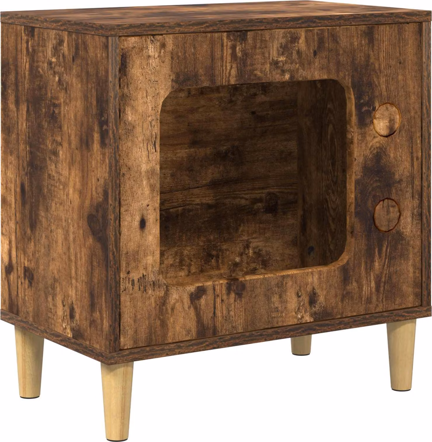 Casa per Gatti Rovere fumé 51 x 30 x 52 cm Legno multistrato