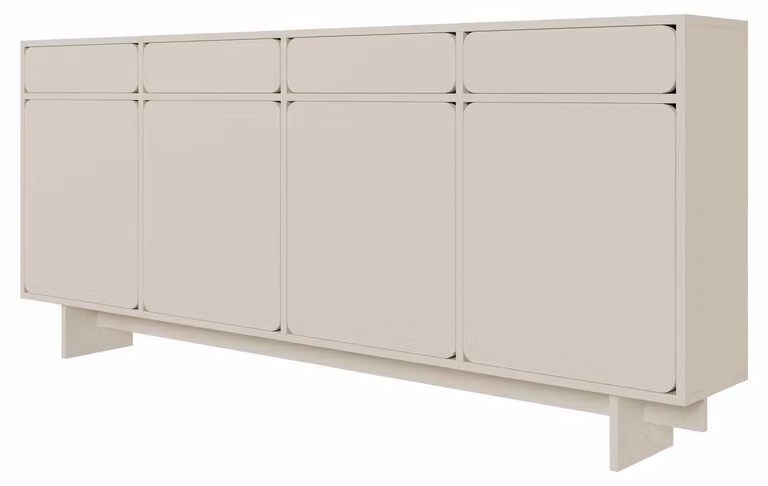 Selsey WUWU - Credenza a 4 ante, colore greige, 200 cm