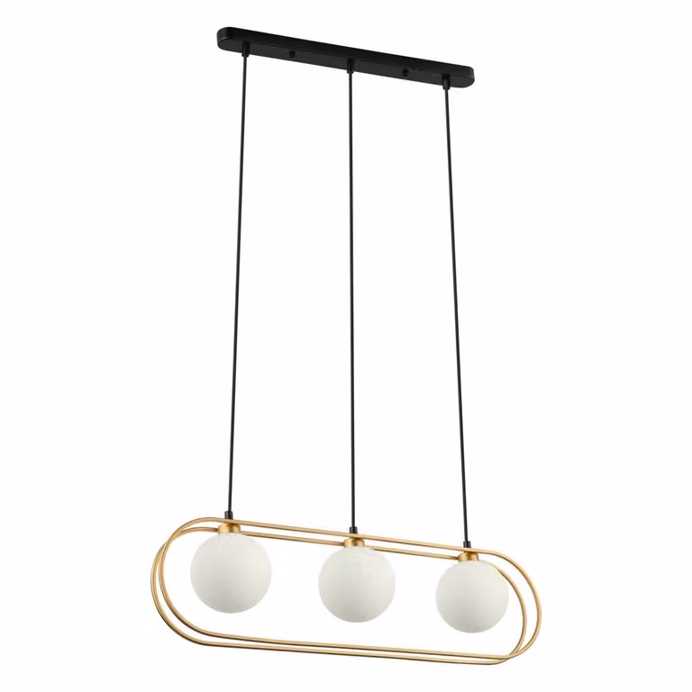 Lampadario Grosetta oro-nero-bianco 3xG9x25W in vetro, dimensioni: 94x68x10 cm, IP20, Italux
