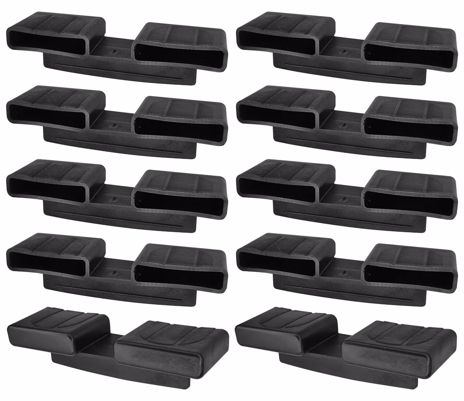 10 supporti per lamelle, in plastica, 53x8 mm, colore nero