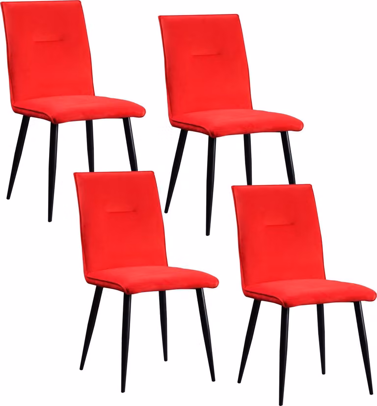 Set di 4 sedie da sala da pranzo rosse Salinas
