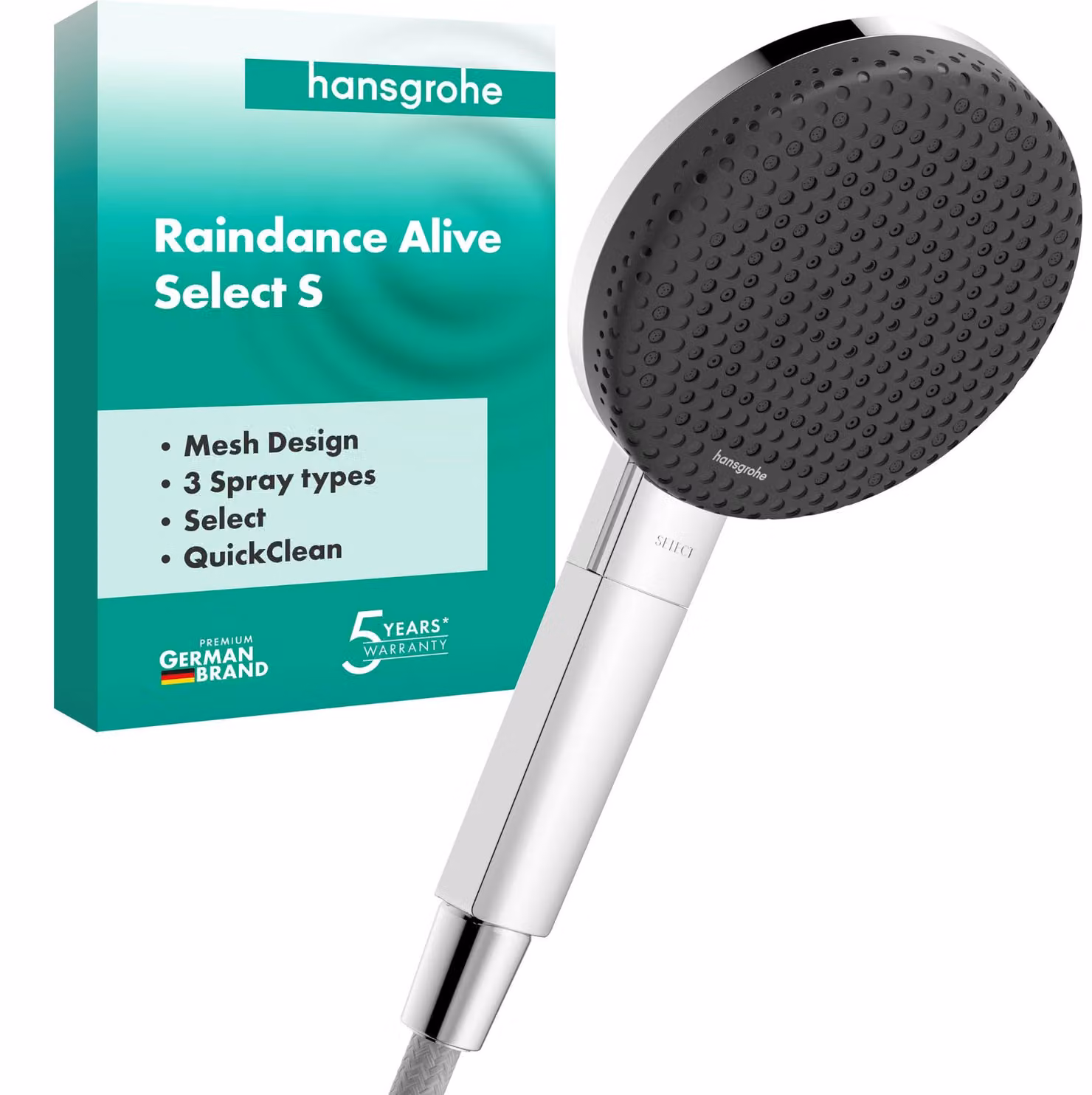 Rubinetto manuale da 125 mm, 3 getti, cromato, anticalcare