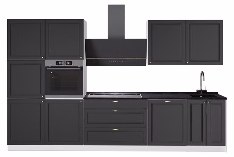 Cucina componibile Vicco Fame-Line Oro-antracite rustico/Bianco 340 cm senza piano di lavoro, Model 64619