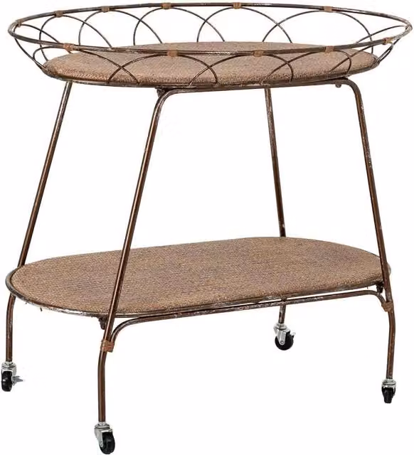 Scaffale espositivo in metallo WANDERLUST DECO marrone stile rustico con ruote L: 84,46 cm, P: 48,26 cm, H: 73,03 cm
