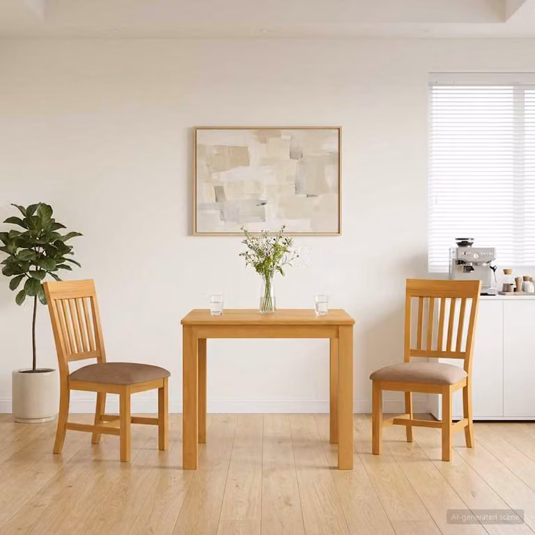 Set da pranzo moderno vidaXL in legno di quercia composto da tavolo e 3 sedie, Grigio e Marrone, L: 110 cm, P: 75 cm, H: 90 cm