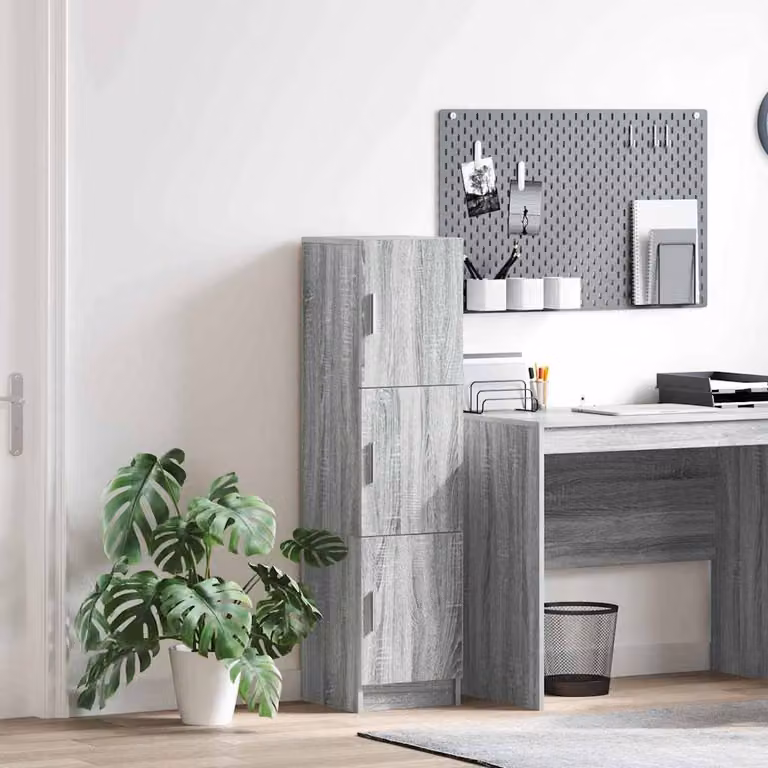 Credenza moderna vidaXL Grigio Sonoma L: 122.5 cm, P: 32 cm, H: 31.5 cm