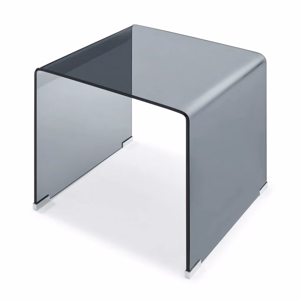 Tavolino da salotto moderno Varlofrek en.casa in vetro grigio L/P/H: 50 x 50 x 50 cm – 2