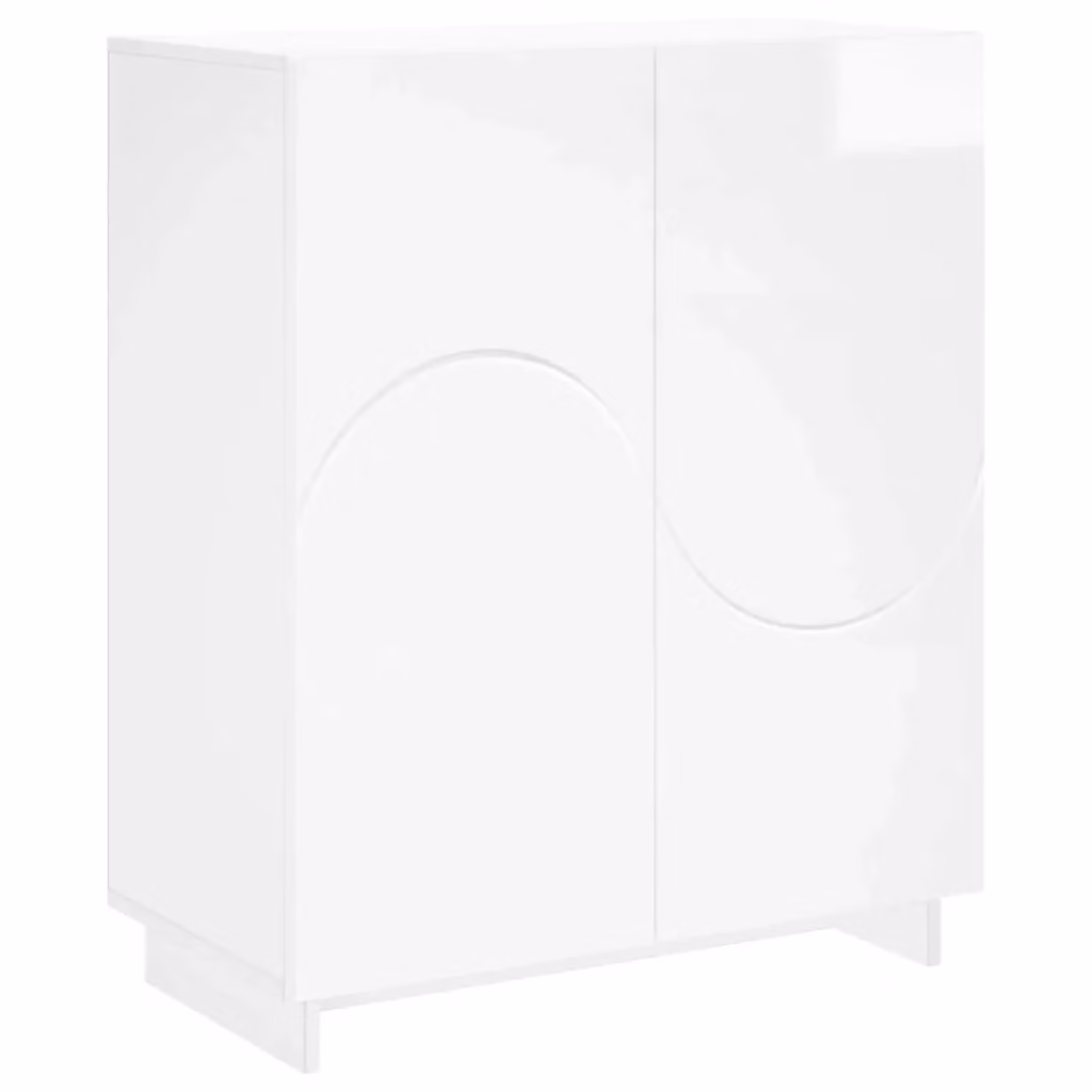 Scarpiera moderna vidaXL in legno MDF bianco lucido L: 73 cm, P: 38 cm, H: 87,5 cm – 2