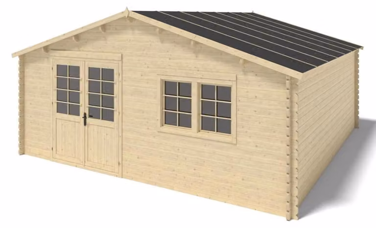 Casetta da giardino in legno - 36m2 - 6x6m - 40mm - colore: naturale