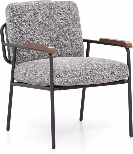 Poltrona moderna Design Mania con sedile e cuscino imbottiti, Grigio e Nero – 1