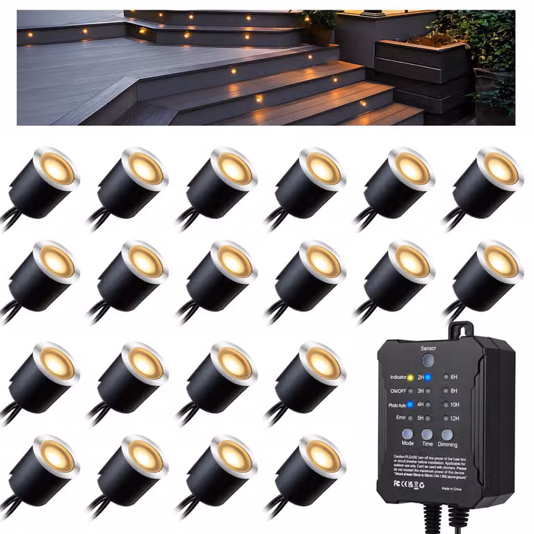 20 faretti a LED da incasso, dimmerabili, luce bianco caldo, grado di protezione IP67, 12V, diametro 32mm