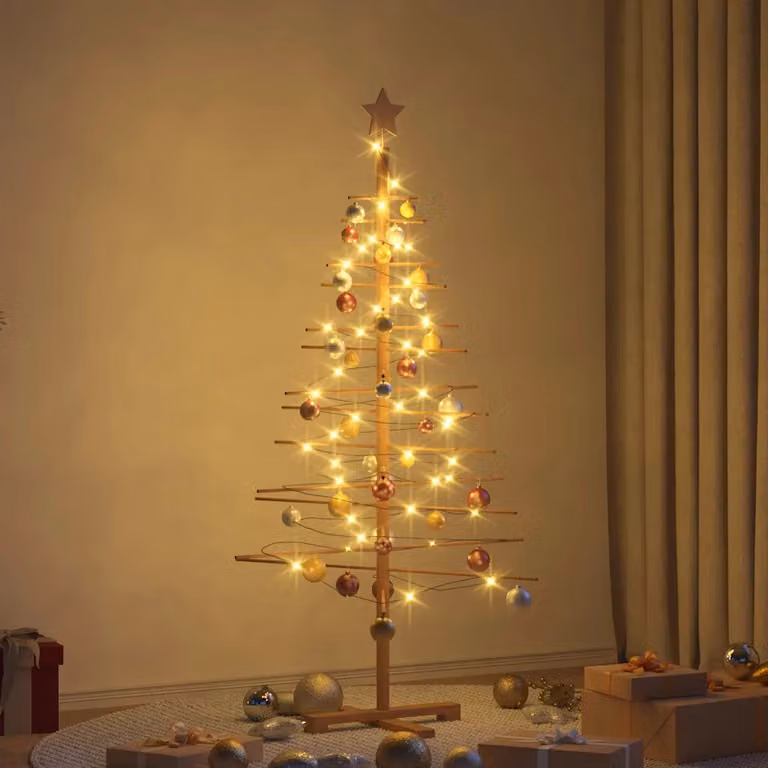 vidaXL Albero di Natale in legno Marrone 150 cm Bambù