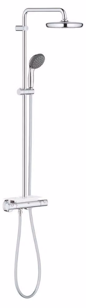 Sistema doccia Vitalio Start 210, con termostato, finitura cromata, soffione da 21 cm