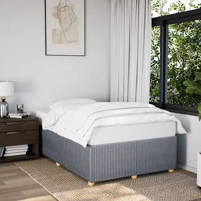 Giroletto senza Materasso Grigio Chiaro 120x190 cm in Tessuto 3284921