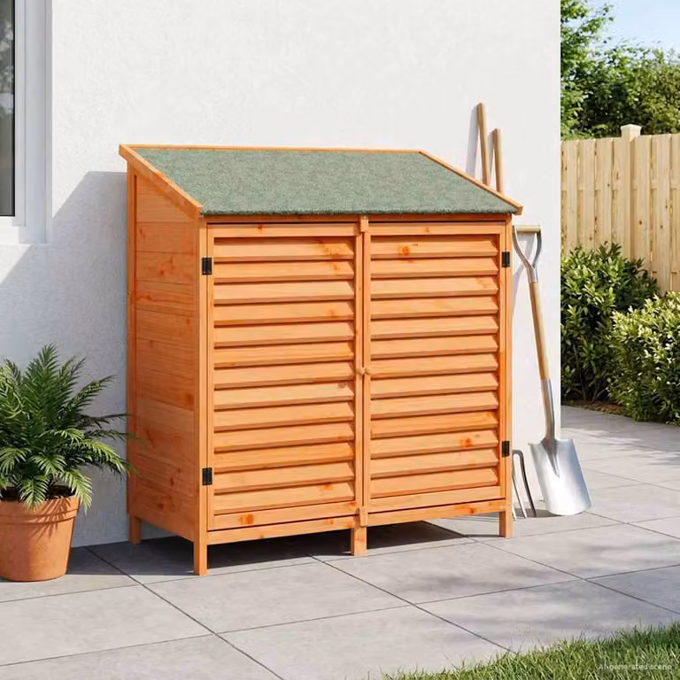 vidaXL Capanno da Giardino in Legno Marrone L: 106 cm, P: 56 cm, H: 113,5 cm