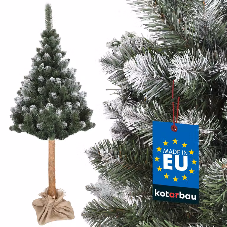 KOTARBAU® Albero di Natale Artificiale Neve 180 cm Diamante di pino su tronco di legno con supporto in plastica Albero di Natale Artificiale come un vero albero di Natale artificiale Albero di Natale Artificiale