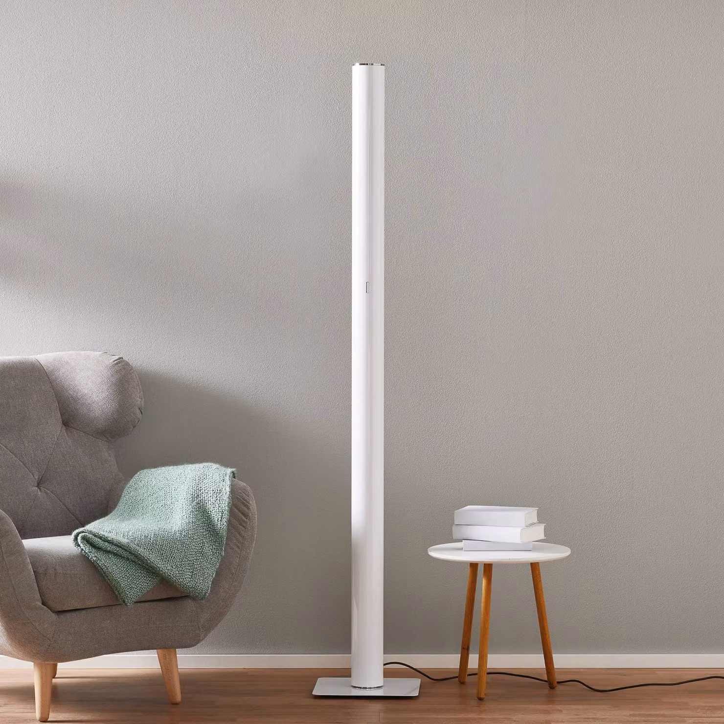 Artemide Lampada da terra Ilio, dimmerabile, Bianco / Opale, Soggiorno / Sala da pranzo, Alluminio, Design, Lampada da terra