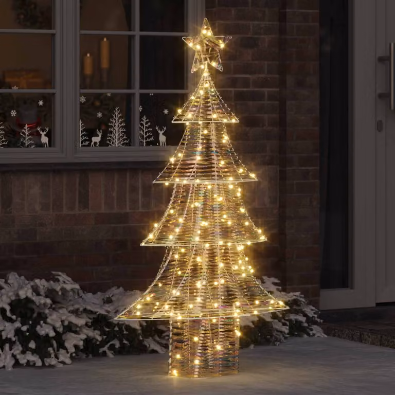 Albero di Natale vidaXL con 160 LED bianco caldo, Altezza: 150 cm