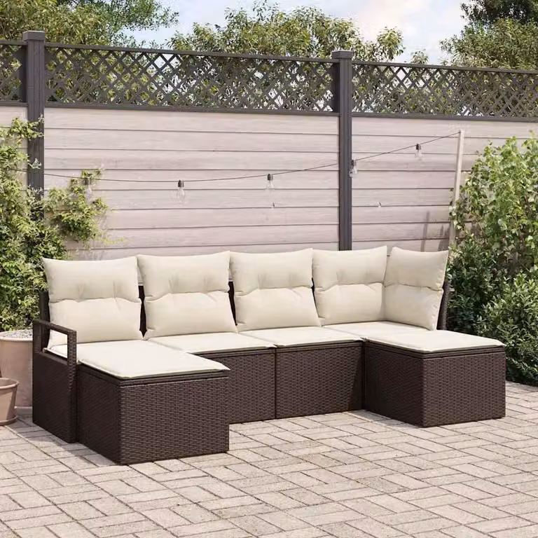 Maison Exclusive - Set di divani 6 pcs Marrone polyrattan