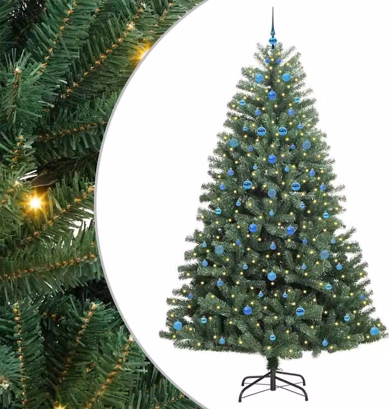 Albero di Natale Artificiale con Rami Pieghevoli Verde 240 cm
