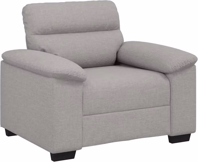 Divano da soggiorno moderno in tessuto grigio con braccioli L/P/H: 100 x 81 x 84 cm