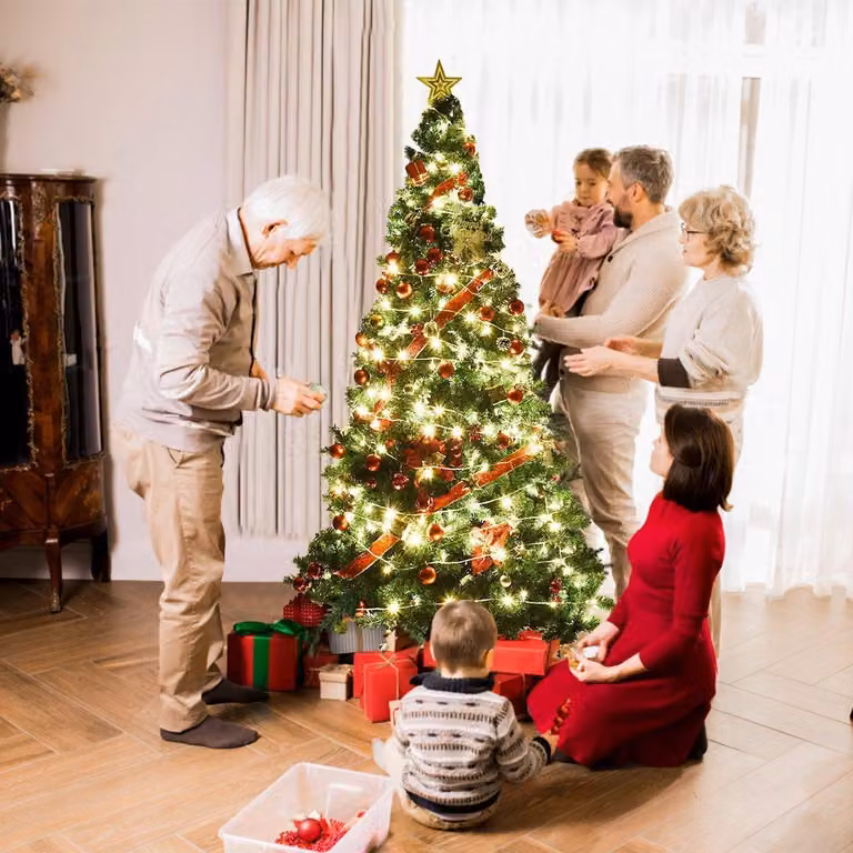 Albero di Natale albero di Natale artificiale con supporto in metallo 150-240 cm verde-210 cm