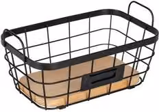Cestino porta oggetti in metallo a rete Wenko, colore nero, L: 21,5 cm, P: 13,0 cm, H: 10,5 cm