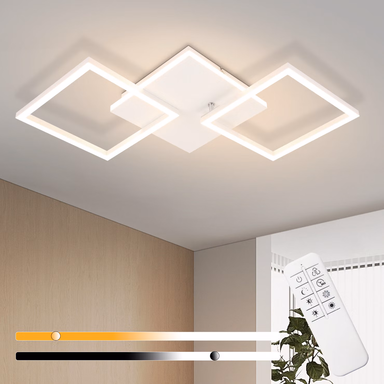 ZMH plafoniera Lampada da soffitto LED camera da letto 32W lampada da cucina lampada da soggiorno dimmerabile con telecomando lampada da corridoio design moderno lampada da camera da letto bianca lampade da soffitto quadrate per ufficio camera dei bambini