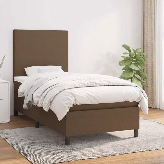 Letto Ibrido con Giroletto a Molle e Materasso vidaXL, Marrone e Bianco, L/P/H: 100 x 200 x 40 cm – 1