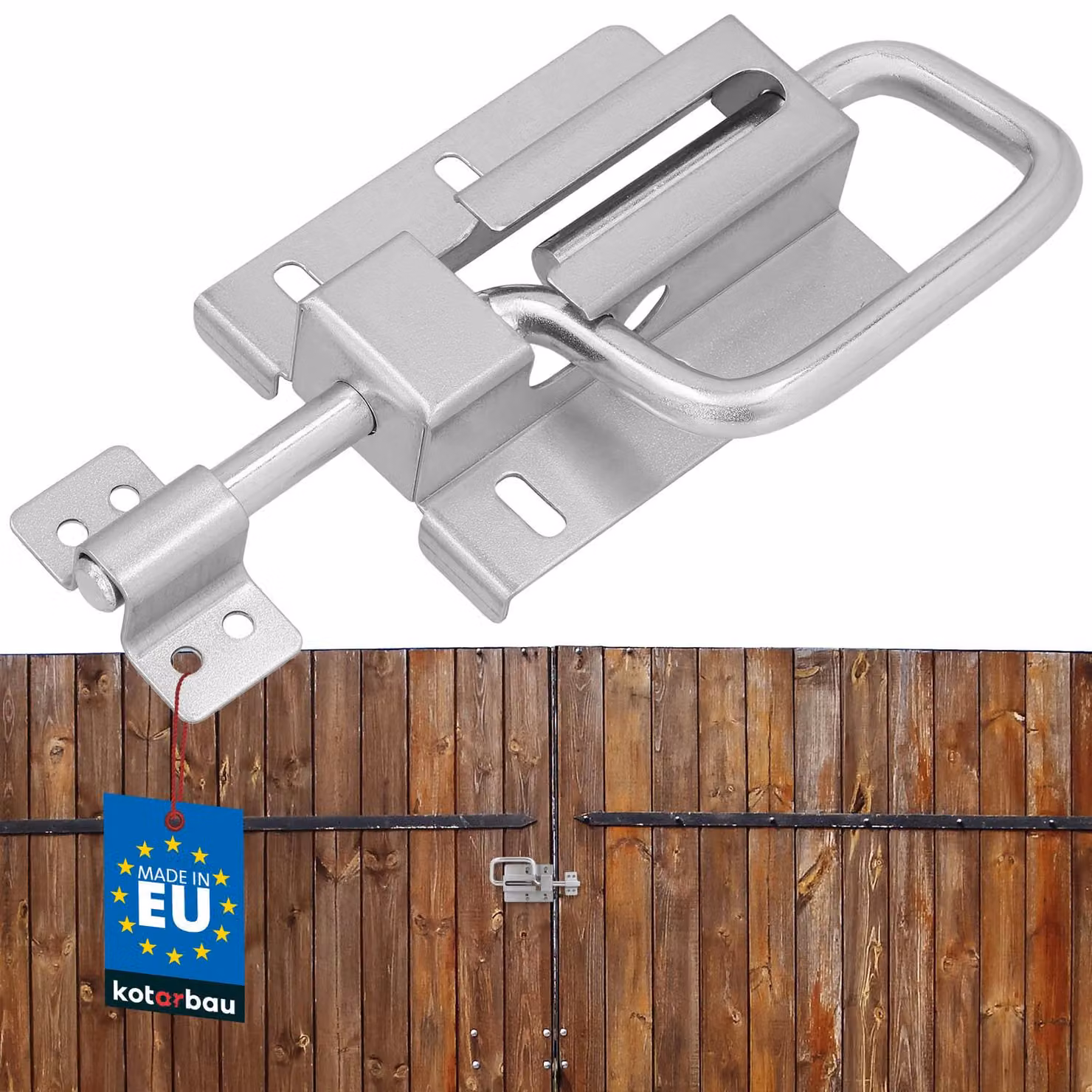 KOTARBAU® Bullone per porta 120 / 12 mm Bullone per porta Bullone per porta sezionale Bullone a molla Bullone di scorrimento Bullone per serratura porta Cursore per porta Cursore per porta Argento zincato